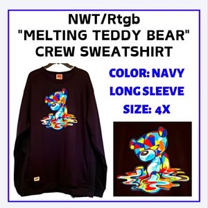 🔥NWT/Rtgb CREW SWEATSHIRT "MELTING TEDDY BEAR"   UNISEX